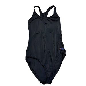 Unou Womens Bathing Suit One Piece Black Built in Bra Small Medium